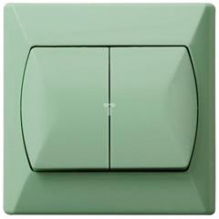 AKCENT Łącznik schodowy podwójny 10AX 250V IP20 seledynowy ŁP-10A/11