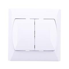 AKCENT Łącznik schodowy podwójny jednobiegunowy 10AX 250V IP20 biały ŁP-9A/00