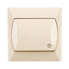 AKCENT Przycisk światło 1Z 10A 250V IP20 beżowy ŁP-5A/01