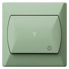 AKCENT Przycisk ''światło'' 1Z 10A 250V IP20 seledynowy ŁP-5A/11