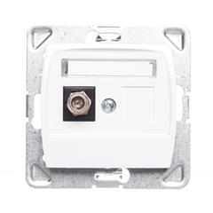 GAZELA Gniazdo antenowe pojedyncze SAT typu F białe GPA-1JF/m/00