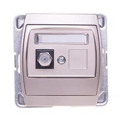 GAZELA Gniazdo antenowe pojedyncze SAT typu F satynowe GPA-1JF/m/16/16