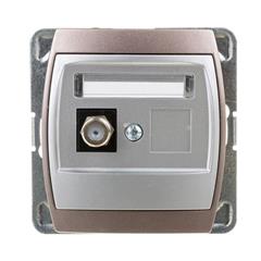 GAZELA Gniazdo antenowe pojedyncze SAT typu F srebrno/ tytanowe GPA-1JF/m/18/23