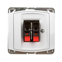 GAZELA Gniazdo głośnikowe podwójne białe GG-2J/m/00