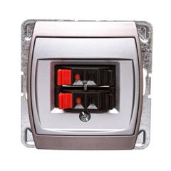 GAZELA Gniazdo głośnikowe podwójne srebro/ tytan GG-2J/m/18/23