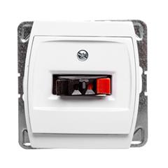 GAZELA Gniazdo głośnikowe pojedyncze białe GG-1J/m/00