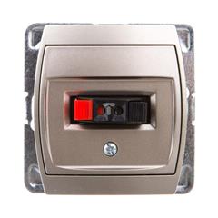 GAZELA Gniazdo głośnikowe pojedyncze satynowe GG-1J/m/16/16