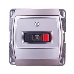 GAZELA Gniazdo głośnikowe pojedyncze srebro/ tytan GG-1J/m/18/23