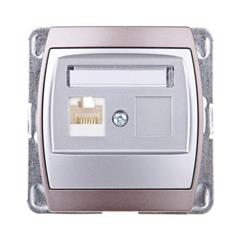 GAZELA Gniazdo komputerowe pojedyncze kat. 5e FOREX srebro/ tytan GPK-1J/F/m/18/23