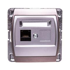 GAZELA Gniazdo komputerowe pojedyncze kat. 6 MMC srebro/ tytan GPK-1J/K6/m/18/23