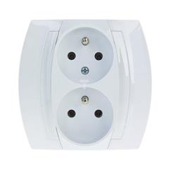 GAZELA Gniazdo podwójne z/u 16A IP20 z niezamiennoscią faz białe GP-2JC/00