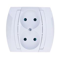 GAZELA Gniazdo podwójne b/u 16A IP20 z przesłonami torów białe GP-2JP/00