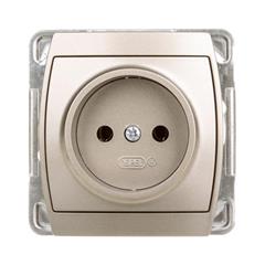 GAZELA Gniazdo pojedyncze b/u 16A IP20 satynowe GP-1J/m/16/16