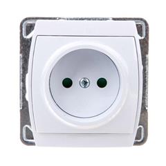 GAZELA Gniazdo pojedyncze b/u 16A IP20 z przesłonami torów białe GP-1JP/m/00