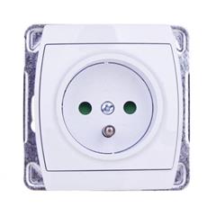 GAZELA Gniazdo pojedyncze z/u 16A IP20 z przesłonami torów białe GP-1JZP/m/00