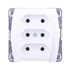 GAZELA Gniazdo potrójne b/u EURO 16A IP20 białe GP-3J/m/00