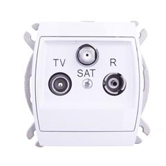 GAZELA Gniazdo antenowe RTV-SAT białe GPA-JS/m/00