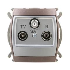 GAZELA Gniazdo antenowe RTV-SAT srebro/ tytan GPA-JS/m/18/23