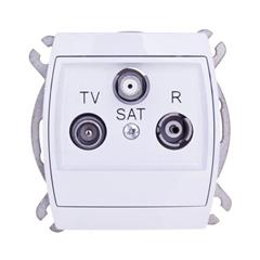 GAZELA Gniazdo antenowe RTV-SAT przelotowe białe GPA-JSP/m/00