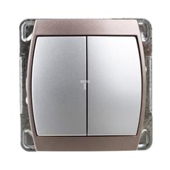 GAZELA Łącznik świecznikowy podwójny 16AX IP20 srebro/ tytan ŁP-2J/m/18/23