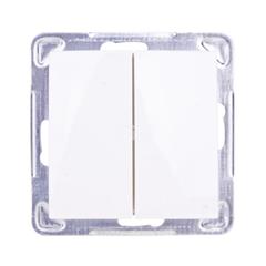 GAZELA Łącznik świecznikowy podwójny 16AX IP20 z podświetleniem LED pomarańczowym satynowy ŁP-2JS/m/16/16