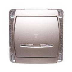 GAZELA Łącznik jednobiegunowy z podświetleniem LED pomarańczowym satynowy ŁP-1JS/m/16/16