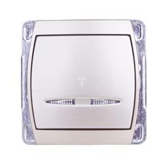 GAZELA Łącznik kontrolny 16AX IP20 z podświetleniem LED pomarańczowym satynowy ŁP-12JS/m/16/16