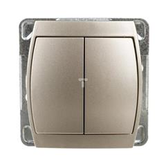 GAZELA Łącznik schodowy podwójny 16AX IP20 satynowy ŁP-10J/m/16/16