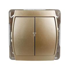 GAZELA Łącznik schodowy + jednobiegunowy 16AX IP20 satynowy ŁP-9J/m/16/16