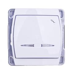 GAZELA Łącznik schodowy pojedynczy 16AX IP20 z podświetleniem LED pomarańczowym biały ŁP-3JS/m/00