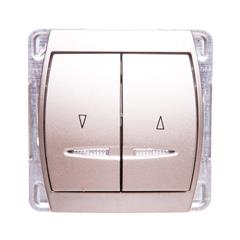 GAZELA Łącznik żaluzjowy 10AX IP20 z podświetleniem LED pomarańczowym satynowy ŁP-7JS/m/16/16