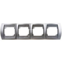 GAZELA Ramka poczwórna pozioma srebro R-4JH/18