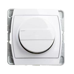 GAZELA Ściemniacz przyciskowo-obrotowy do obciążenia żarowego i halogenowego bez ramki biały ŁP-8JB/m/00