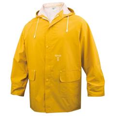 Komplet przeciwdeszczowy: bluza + spodnie z poliestru obustronnie powlekanego PVC żółty rozmiar XXL EN304JAXX