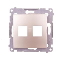 Simon 54 Pokrywa gniazda teleinformatycznego podwójnego 2xRJ Keystone płaska złoty mat DKP2.01/44 WMDK-P2xxxx-044