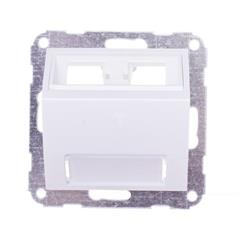 Polo Optima Plakietka z ramką szkieletową do gniazda komputerowego RJ45 podwójnego biała 12030002