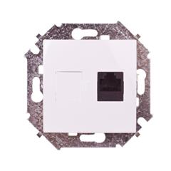 Simon 15 Gniazdo komputerowe pojedyncze RJ45 kat.5e białe 1591551-030 WS15-1591551-030