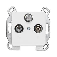 Optima Gniazdo antenowe RTV końcowe potrójne białe 12035302