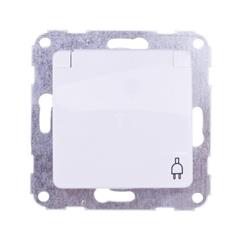 Optima Gniazdo pojedyncze SCHUKO z pokrywą białe 12001302