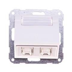 Optima Gniazdo komputerowe 2xRJ45 kat.5e UTP białe 12015801