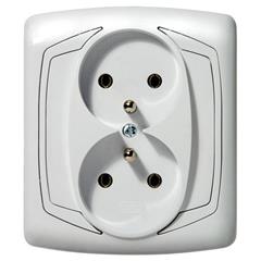 TON Gniazdo podwójne z/u 16A białe GP-2CZ/00