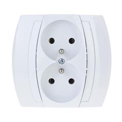 GAZELA Gniazdo podwójne z/u biały GP-2JZ/00