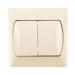 AKCENT Łącznik świecznikowy podwójny 10AX 250V IP20 beżowy ŁP-2A/01