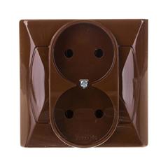 AKCENT Gniazdo podwójne b/u 16A 250V IP20 brązowe GP-2A/24