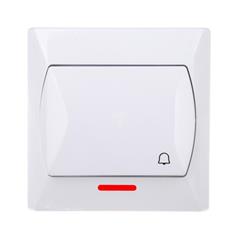 AKCENT Przycisk ''dzwonek” 1Z 10A 250V IP20 podświetlenie LED pomarańczowe biały ŁP-6AS/00