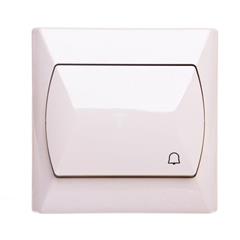 AKCENT Przycisk ''dzwonek'' 1Z 10A 250V IP20 beżowy ŁP-6A/01