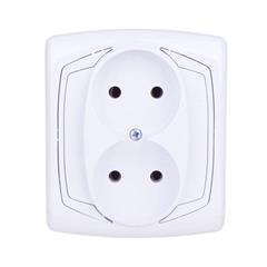 TON Gniazdo podwójne b/u 16A  białe GP-2C/00