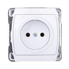 GAZELA Gniazdo pojedyncze b/u 16A IP20 białe GP-1J/m/00