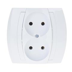 GAZELA Gniazdo podwójne biały GP-2J/00