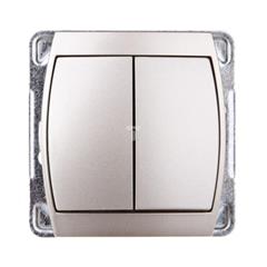 GAZELA Łącznik dwugrupowy świecznikowy bez ramki satyna ŁP-2J/m/16/16